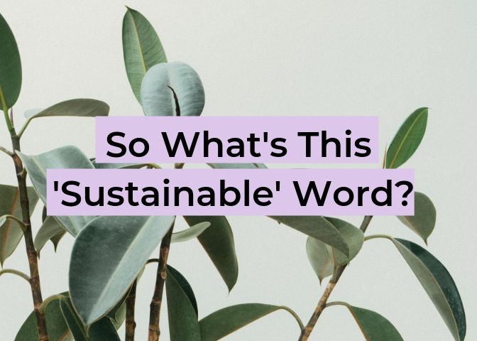 So what’s this ‘Sustainable’ word?